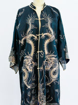 Dragon Embroidered Chinese Silk Robe Jacket arcadeshops.com