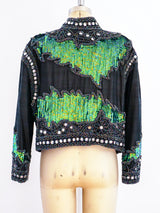 Iridescent Sequin Embellished Silk Jacket Jacket arcadeshops.com