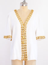 Givenchy Short Sleeved Jacket with Gold Rings Jacket arcadeshops.com