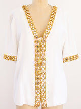 Givenchy Short Sleeved Jacket with Gold Rings Jacket arcadeshops.com