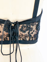 Yves Saint Laurent Black Lace Bralette Top arcadeshops.com