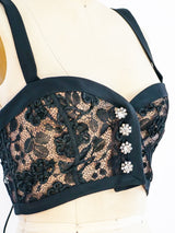 Yves Saint Laurent Black Lace Bralette Top arcadeshops.com