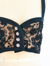 Yves Saint Laurent Black Lace Bralette Top arcadeshops.com