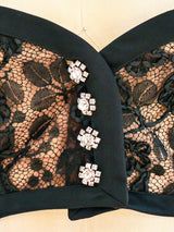 Yves Saint Laurent Black Lace Bralette Top arcadeshops.com