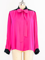 Yves Saint Laurent Fuchsia Silk Blouse Top arcadeshops.com