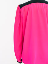 Yves Saint Laurent Fuchsia Silk Blouse Top arcadeshops.com