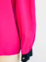 Yves Saint Laurent Fuchsia Silk Blouse Top arcadeshops.com