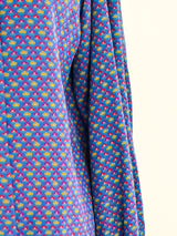 Yves Saint Laurent Blue Silk Tie Neck Blouse Top arcadeshops.com