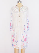 Pastel Floral Gauze Indian Dress Dress arcadeshops.com