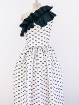 Albert Capraro Black and White Bow Dress Dress arcadeshops.com