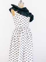 Albert Capraro Black and White Bow Dress Dress arcadeshops.com