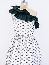 Albert Capraro Black and White Bow Dress Dress arcadeshops.com