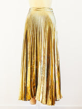Gold Lurex Pleated Skirt Bottom arcadeshops.com