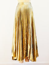Gold Lurex Pleated Skirt Bottom arcadeshops.com