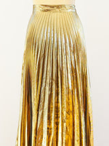 Gold Lurex Pleated Skirt Bottom arcadeshops.com