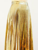Gold Lurex Pleated Skirt Bottom arcadeshops.com