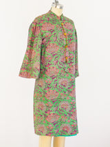 Floral Raw Silk Indian Tunic Dress arcadeshops.com
