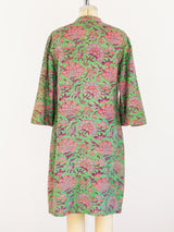 Floral Raw Silk Indian Tunic Dress arcadeshops.com