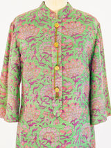 Floral Raw Silk Indian Tunic Dress arcadeshops.com