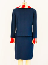 Moschino Petal Lapel Navy Suit Suit arcadeshops.com