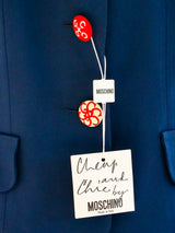 Moschino Petal Lapel Navy Suit Suit arcadeshops.com
