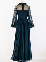 Elizabeth Arden Black Chiffon Gown Dress arcadeshops.com