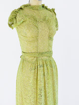 1930's Lime Green Lace Dress Dress arcadeshops.com