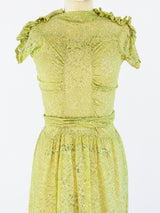 1930's Lime Green Lace Dress Dress arcadeshops.com