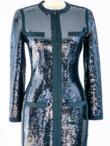 Chanel Black Sequin Scuba Dress Dress arcadeshops.com