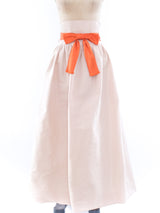 Cream Faille Silk Maxi Skirt Bottom arcadeshops.com