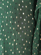 Yves Saint Laurent Emerald Silk Blouse Top arcadeshops.com