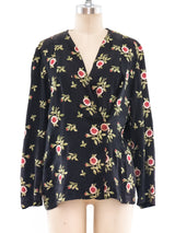 1930's Floral Embroidered Satin Jacket Jacket arcadeshops.com