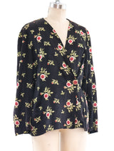 1930's Floral Embroidered Satin Jacket Jacket arcadeshops.com