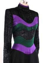 Geoffrey Beene Pieced Colorblock Gown Dress arcadeshops.com