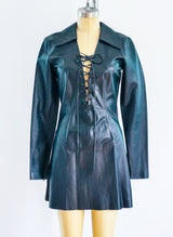 Jitrois Lace Up Leather Mini Dress Dress arcadeshops.com