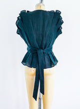 1980's Architectural Pleated Sleeveless Top Top arcadeshops.com