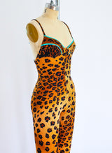 Leonard Paris Leopard Stretch Unitard Jumpsuit arcadeshops.com