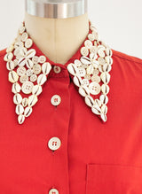 Romeo Gigli Shell Embellished Sleeveless Top Top arcadeshops.com