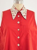 Romeo Gigli Shell Embellished Sleeveless Top Top arcadeshops.com