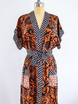 Jean Muir Indian Block Print Silk Dress Dress arcadeshops.com