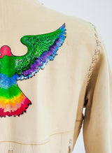 Hand Painted Deerskin Phoenix Fringe Jacket Top arcadeshops.com