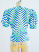 Yves Saint Laurent Floral Short Sleeve Jacket Top arcadeshops.com