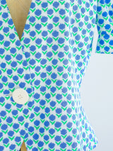 Yves Saint Laurent Floral Short Sleeve Jacket Top arcadeshops.com