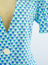 Yves Saint Laurent Floral Short Sleeve Jacket Top arcadeshops.com