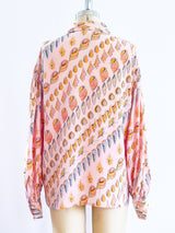 1970's Valentino Seashell Print Shirt Top arcadeshops.com