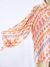 1970's Valentino Seashell Print Shirt Top arcadeshops.com