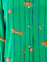 1970's Valentino Tiger Print Shirt Top arcadeshops.com