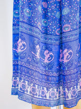 Block Print Indigo Silk Indian Dress Dress arcadeshops.com