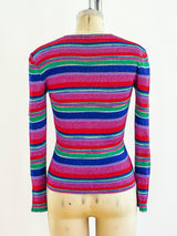 Lurex Stripe Knit Top Top arcadeshops.com