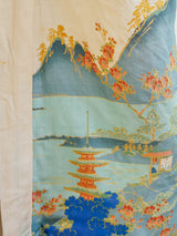 1920's Tissue Silk Japanese Garden Print Robe Top arcadeshops.com
